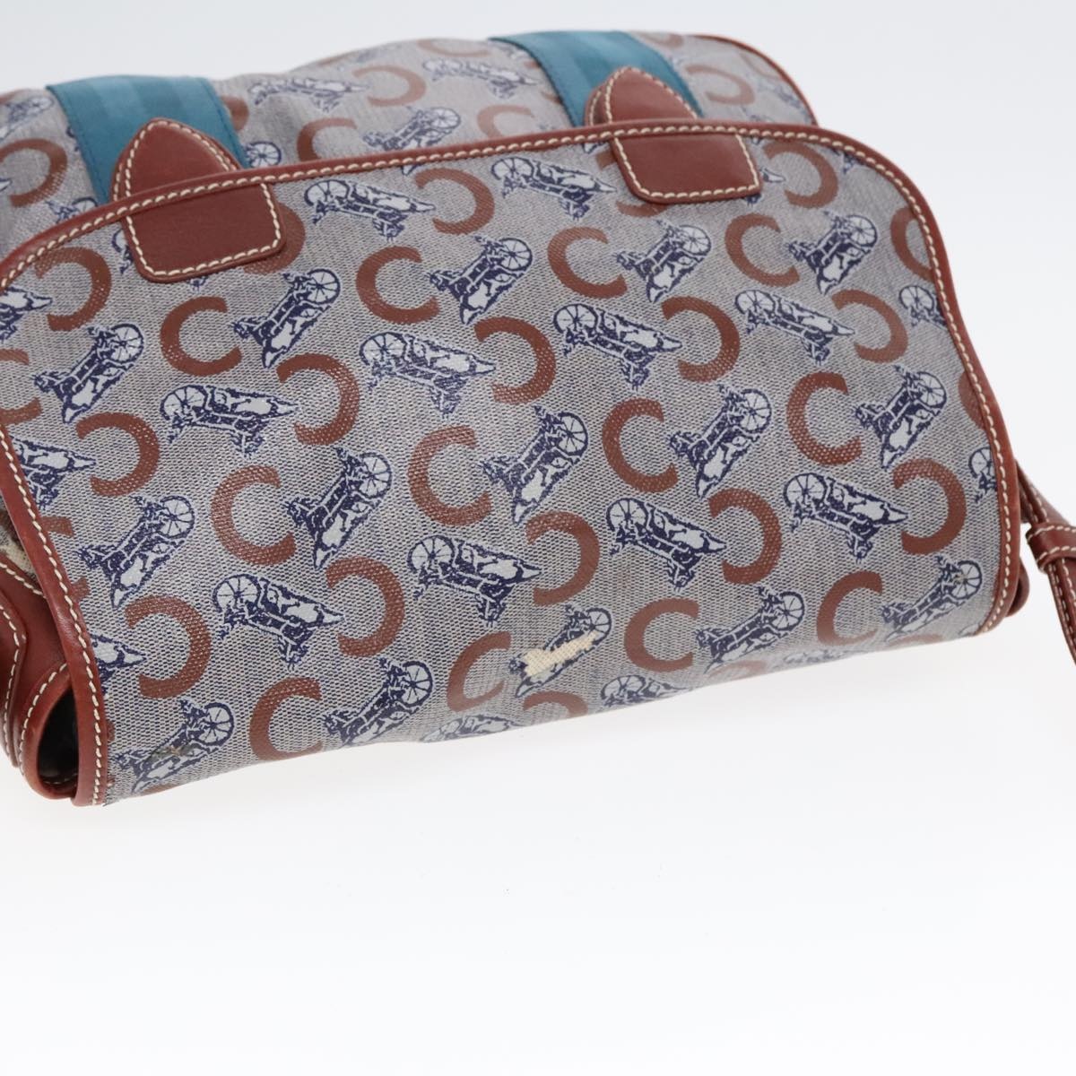 CELINE C Sulky Shoulder Bag Pvc Gray Brown Gold - 6
