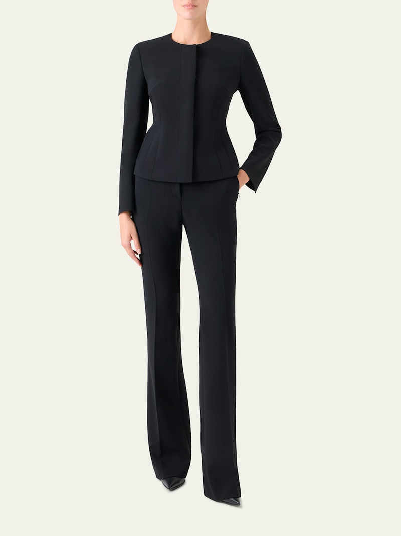 AKRIS Harrison Wool Single-Breasted Collarless Jacket outlook