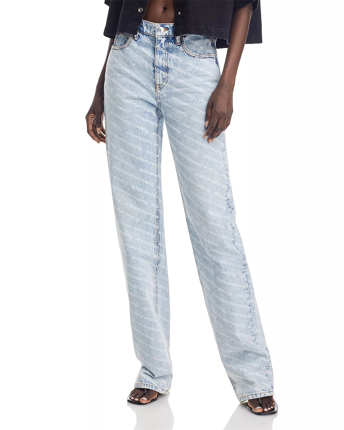 EZ High Rise Relaxed Cotton Jeans in Pebble Bleach - 1