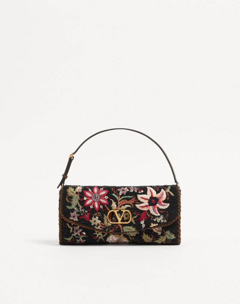 VALENTINO GARAVANI VAIN SOFT EMBROIDERED SMALL SHOULDER BAG 1