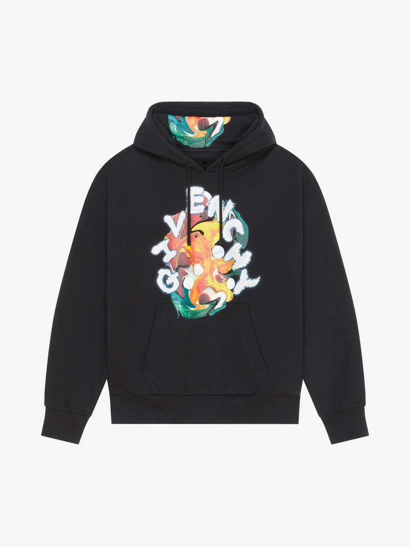 GIVENCHY PSYCHEDELIC BOXY FIT HOODIE IN FLEECE - 1