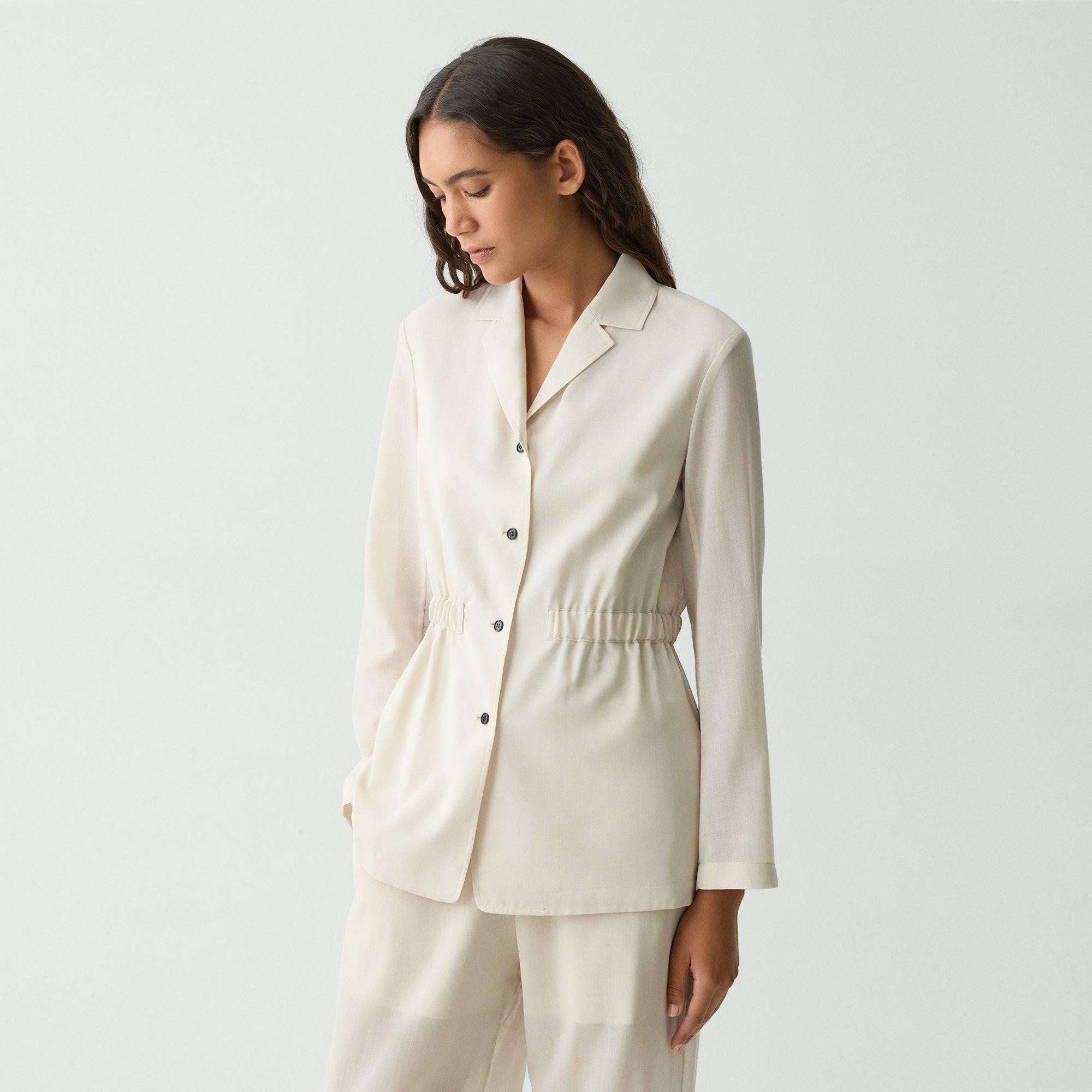 Cinch Waist Jacket in Wool-Poly - 3