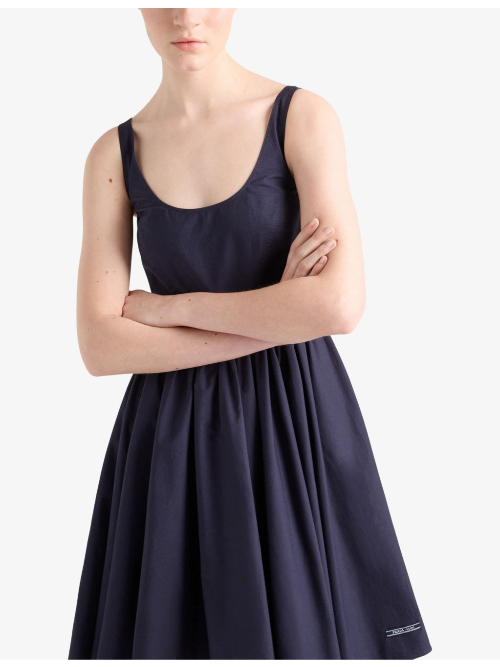 Sleeveless Logo-Tab Cotton Mini Dress - 3
