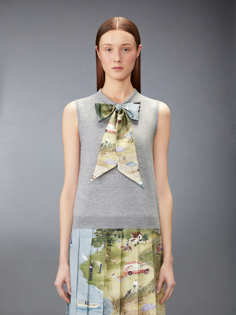 Thom Browne NANTUCKET SCENIC CASHMERE SILK SHELL TOP outlook