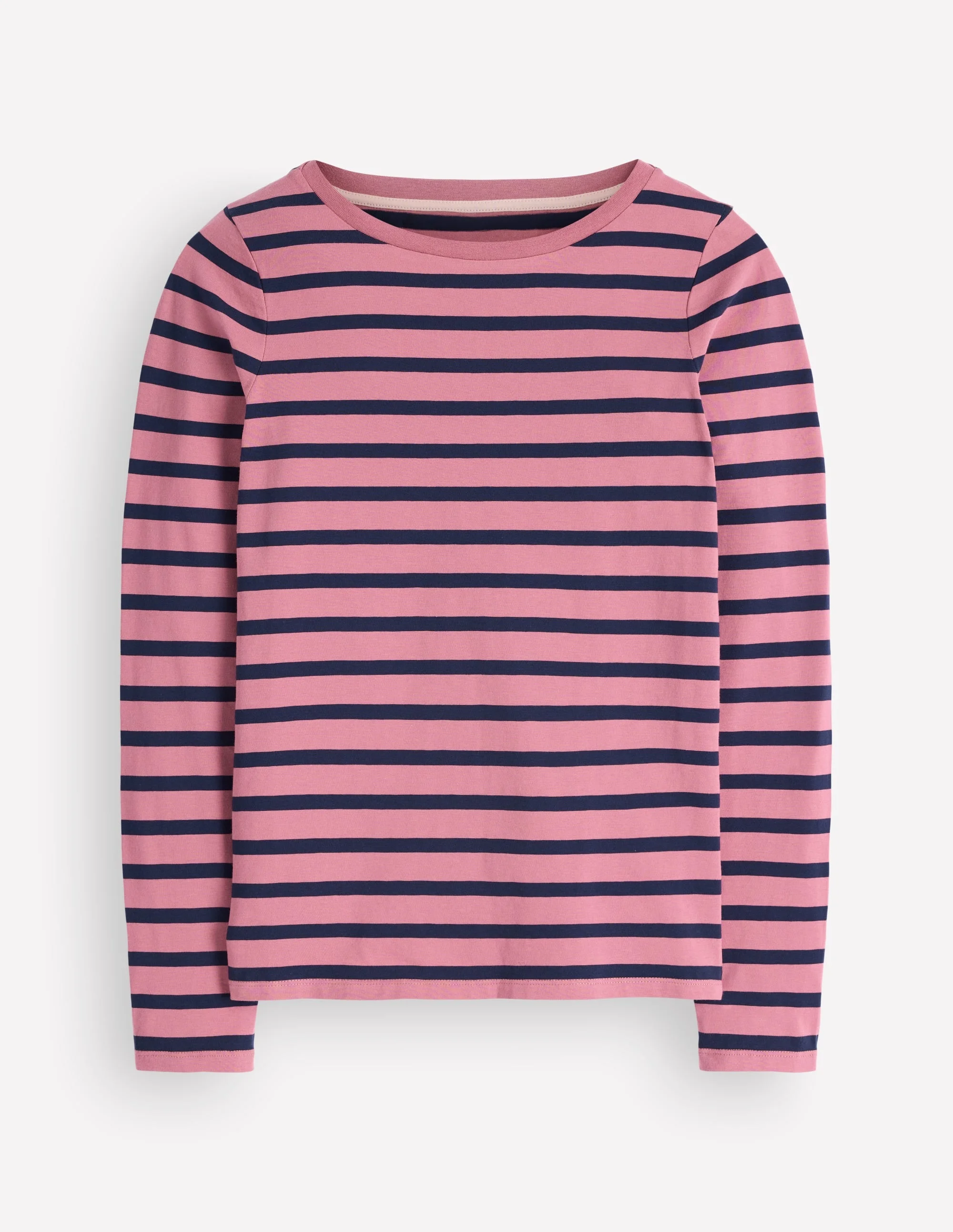 Olivia Long Sleeve Breton-Heather Rose and Navy - 1