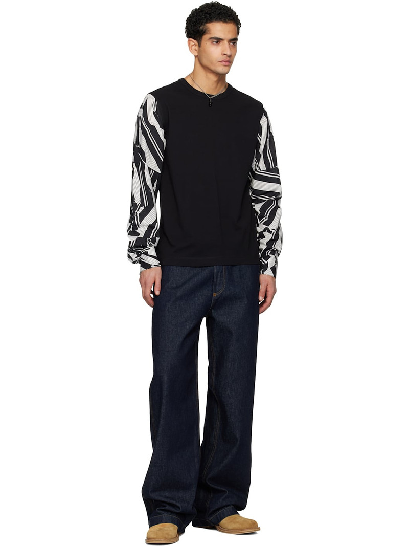 Dries Van Noten Black Poplin Sleeve T-shirt outlook
