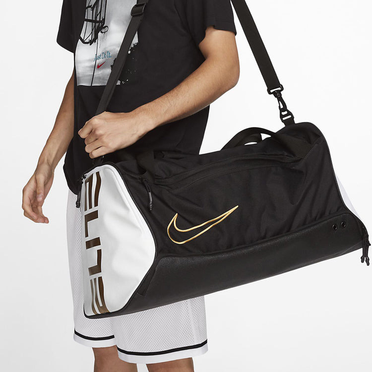 Nike Elite Basketball Duffel Bag 'Black White Metallic Gold' BA6163-011 - 6