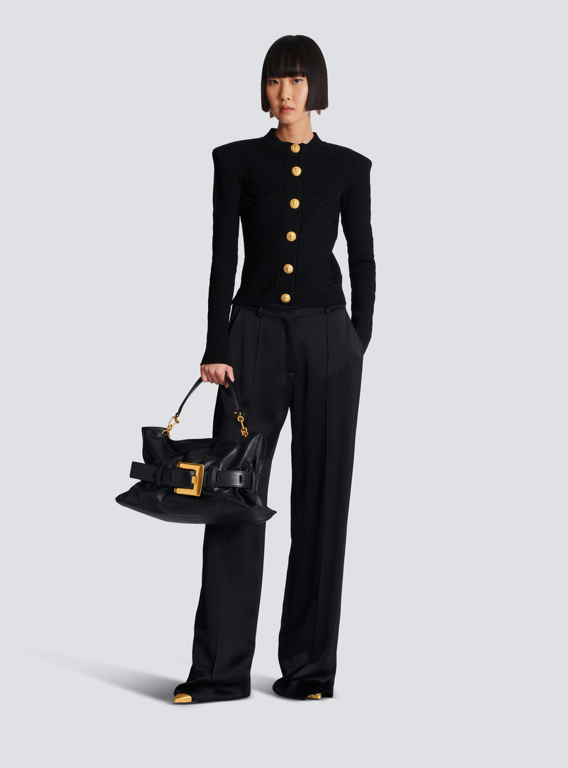 Balmain Straight-leg tailored satin trousers outlook