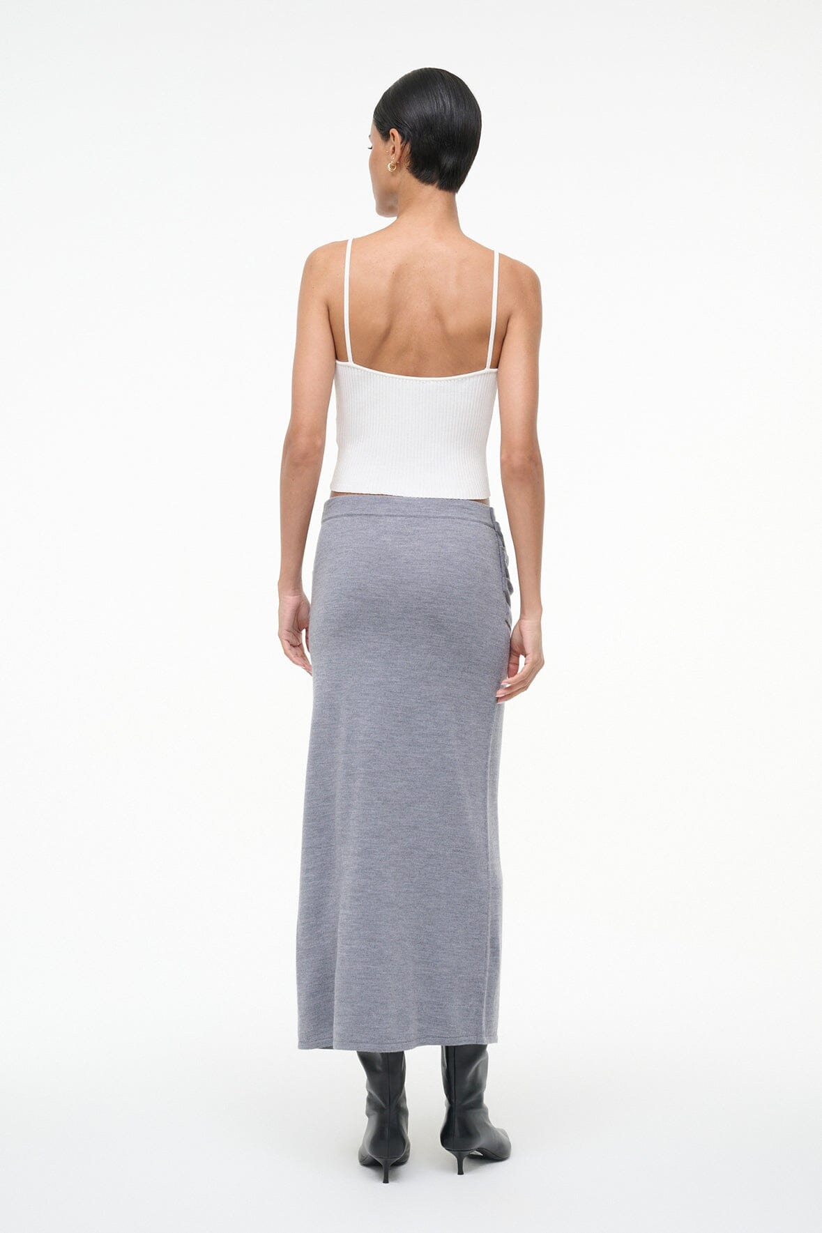 STAUD WILMA SKIRT HEATHER GREY - 5