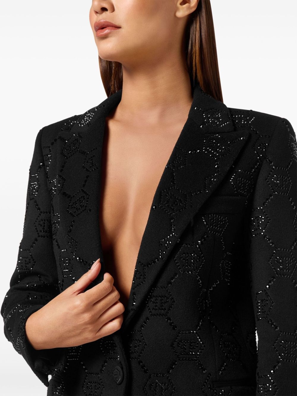 monogram blazer - 5