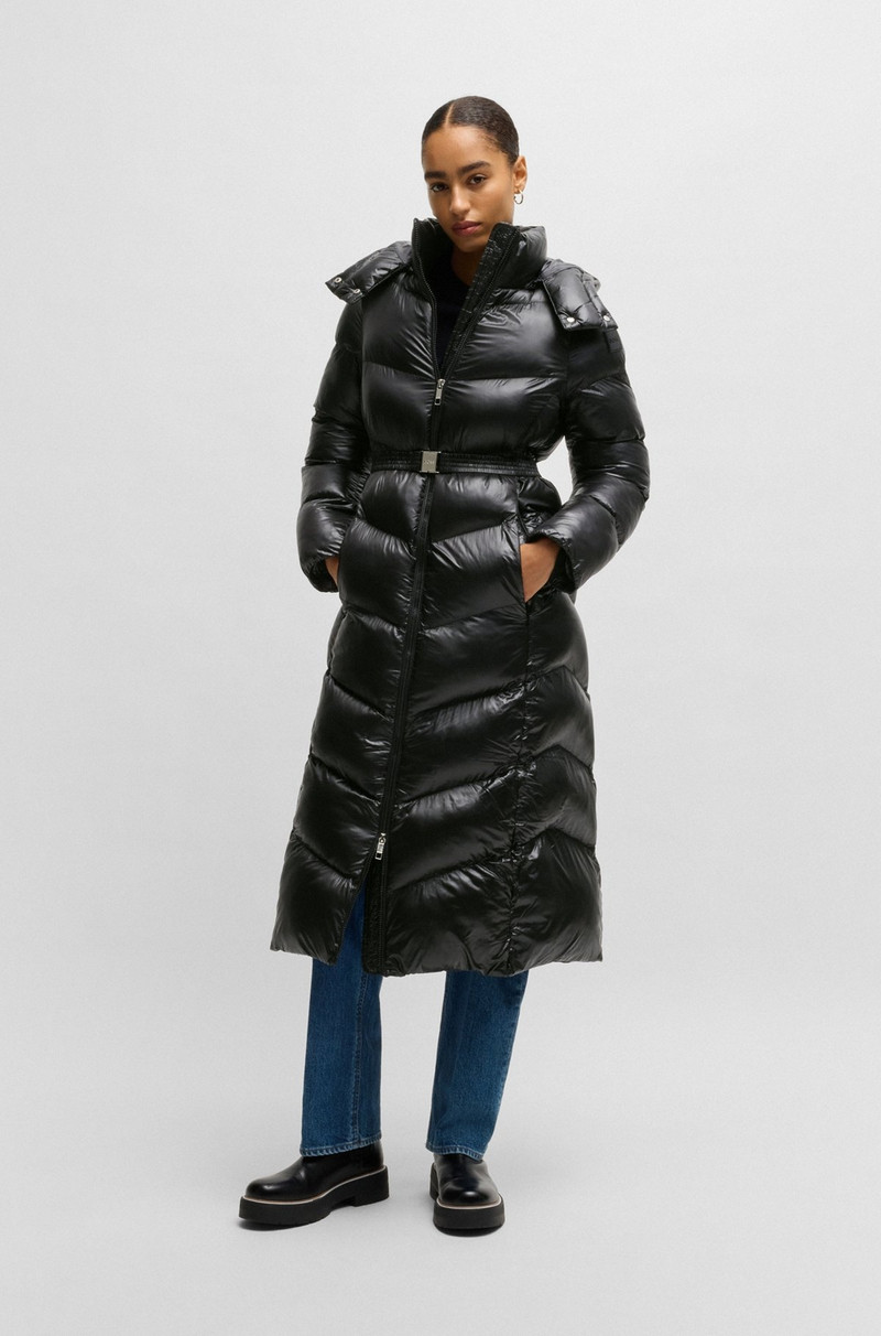 WATER-REPELLENT PUFFER JACKET WITH LOGO BELT 2