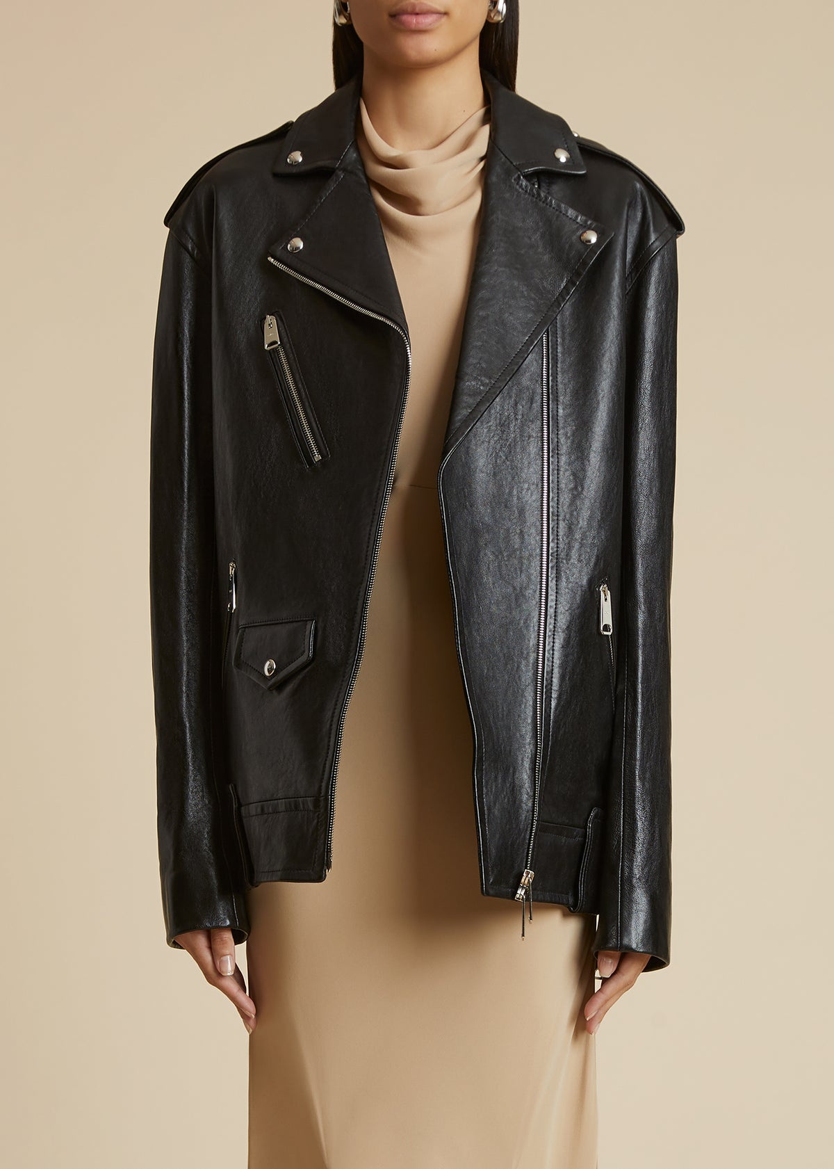 KHAITE The Hanson Jacket in Black Leather | khaite | REVERSIBLE