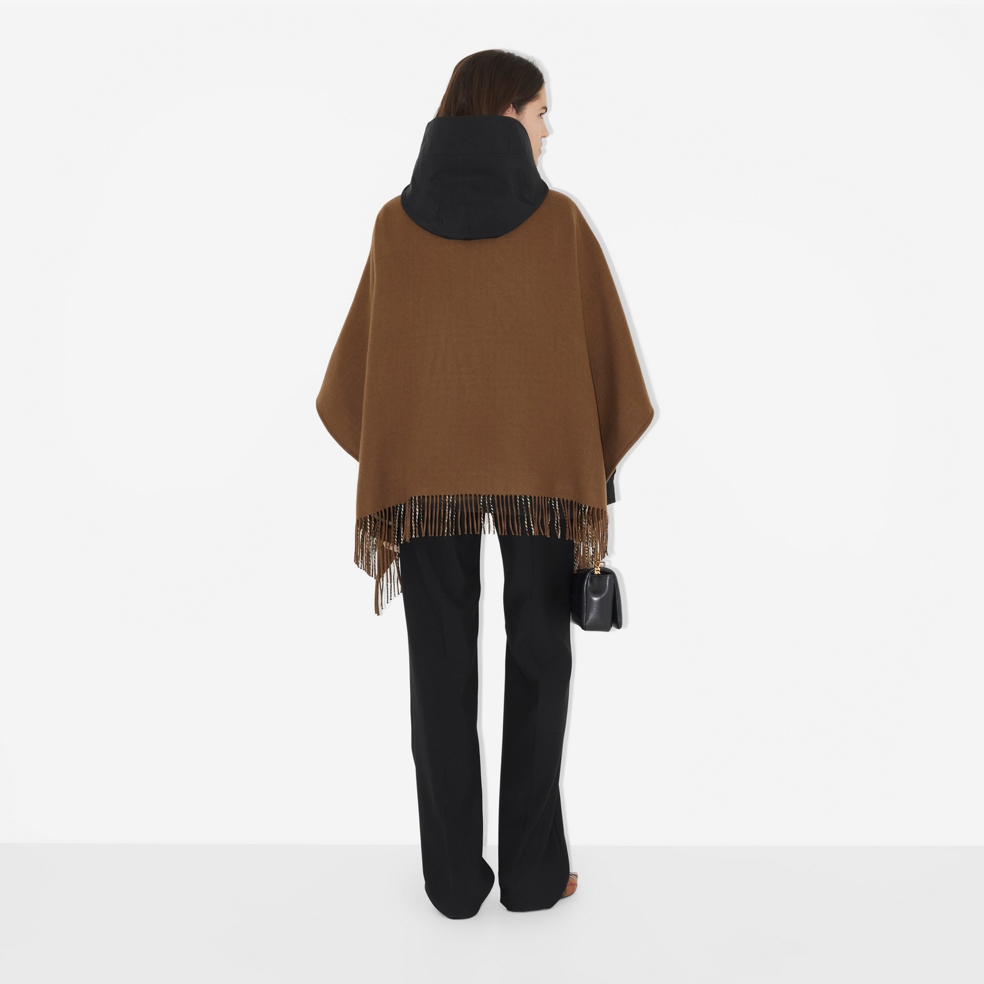 Reversible Check Wool Cape - 4