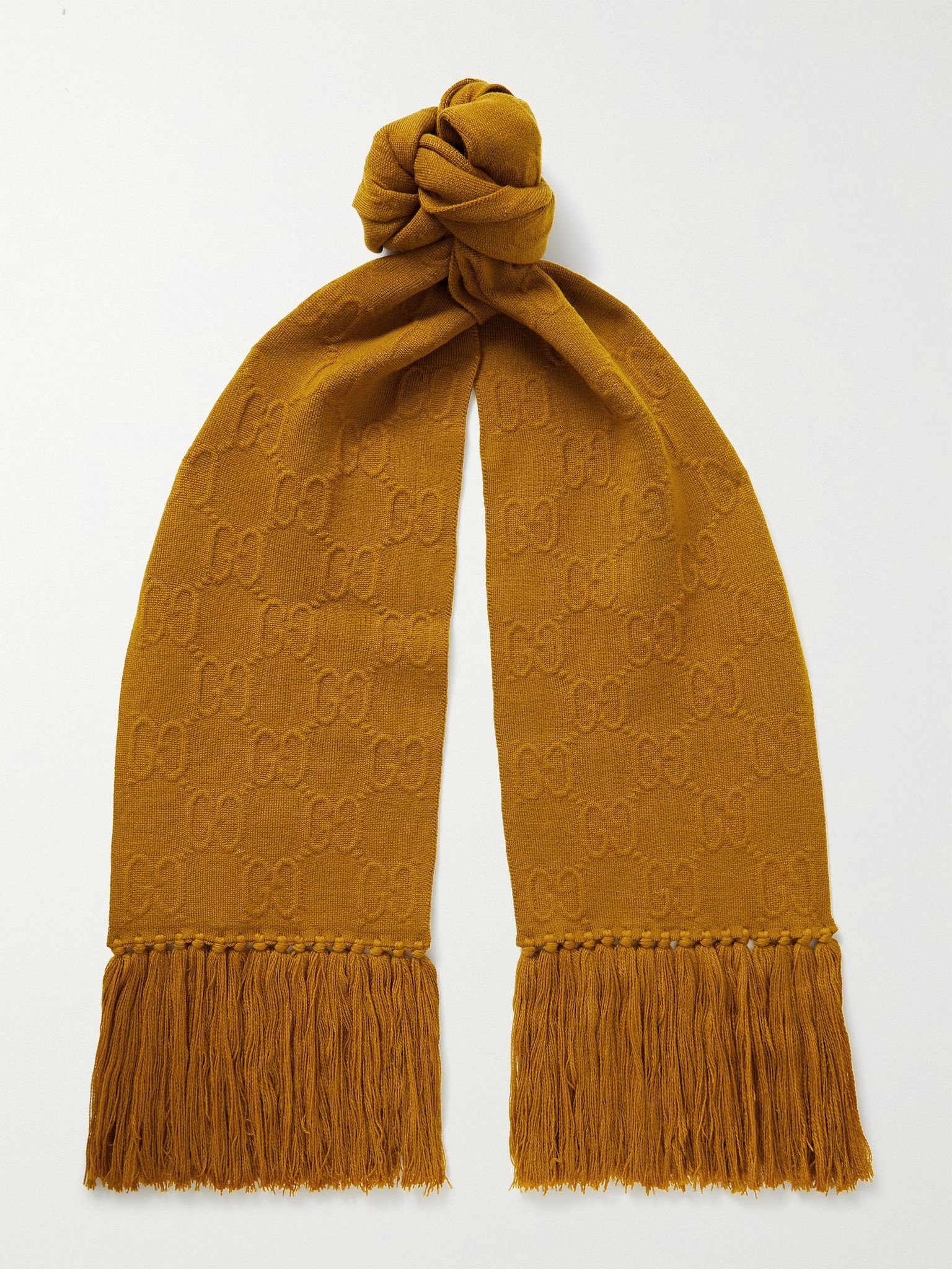 Fringed Logo-Jacquard Cotton Scarf - 1