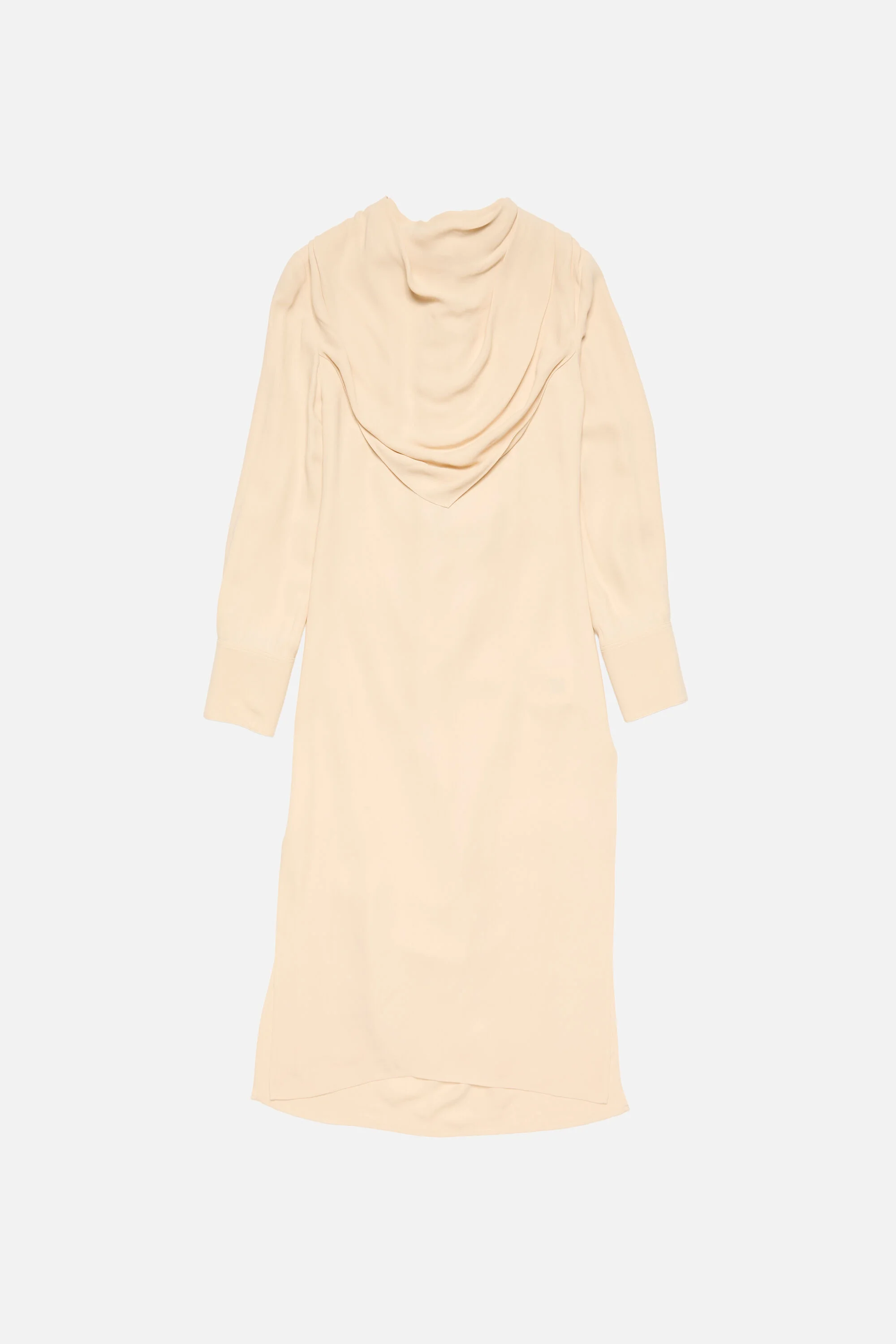 Silk midi dress with scarf - Sand beige - 1