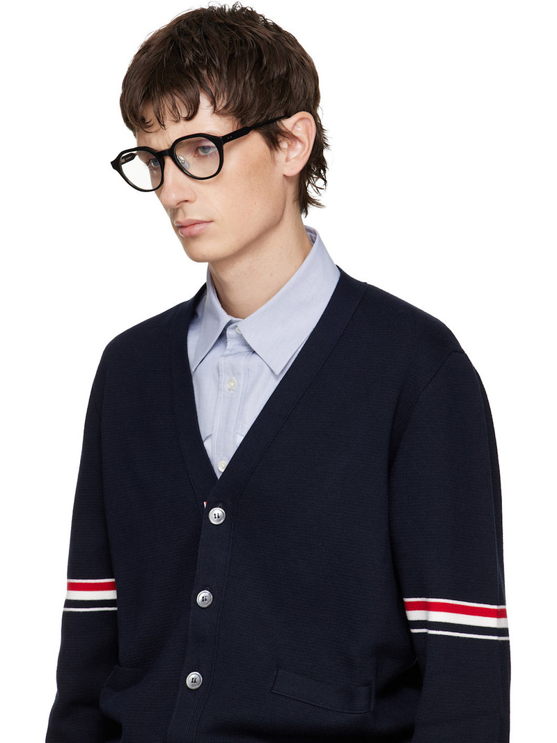Black Acetate Oval Glasses 4