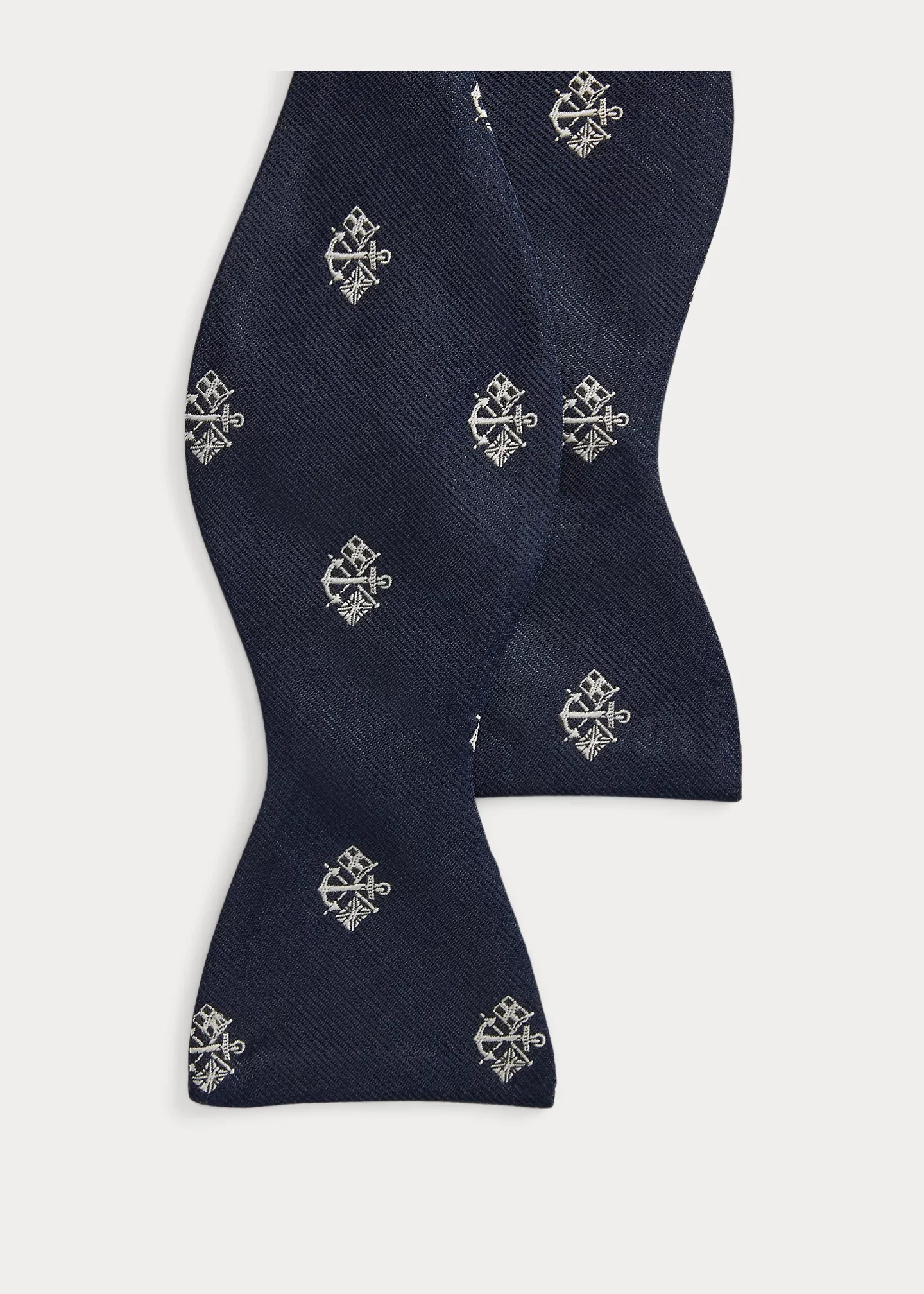 Anchor-Patterned Silk Repp Bow Tie - 1