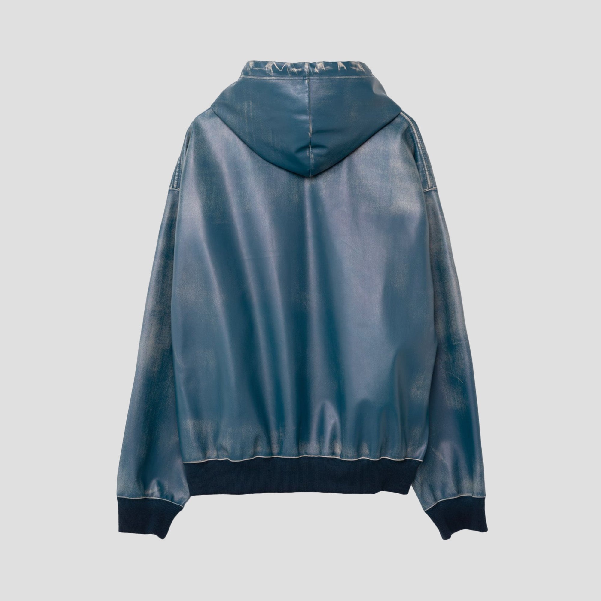 SYNTHETIC LEATHER HOODIE - 2