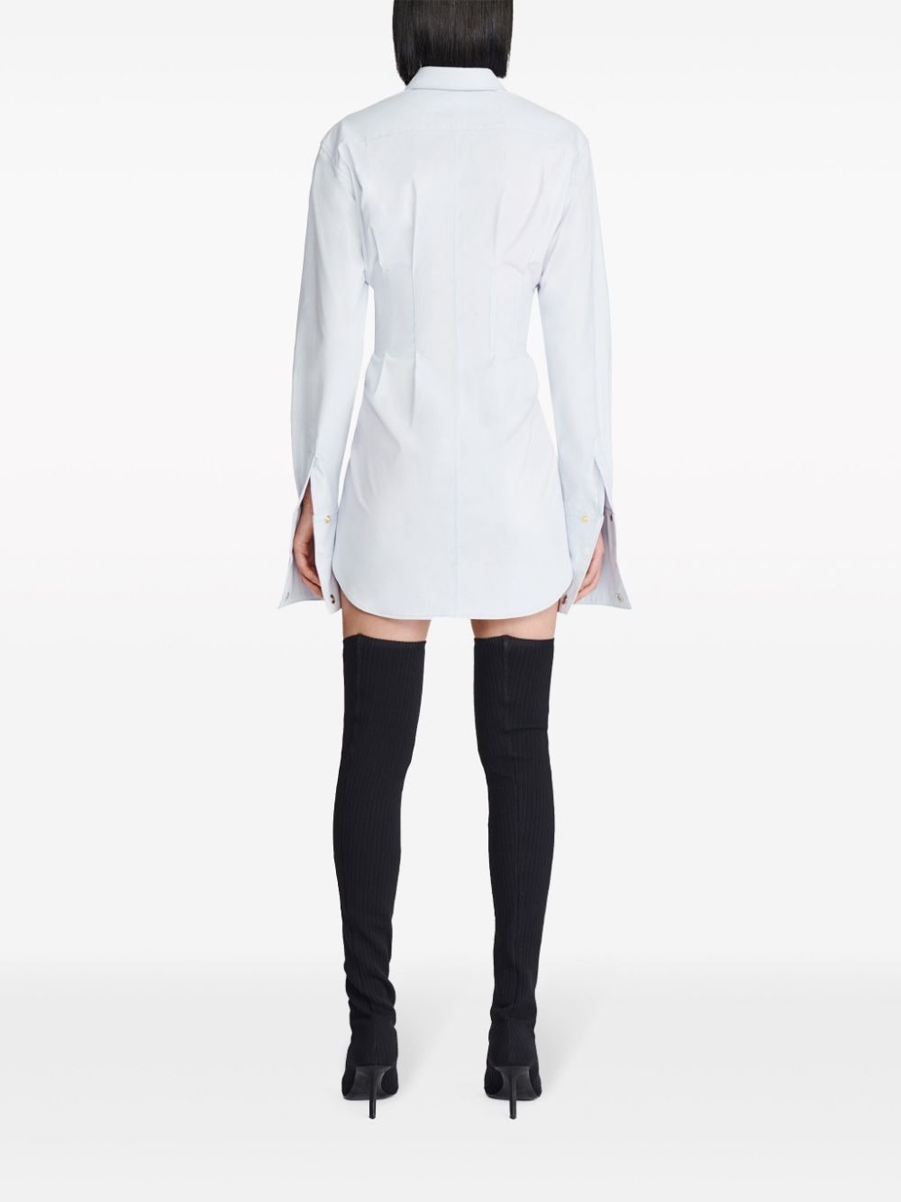 corset-style poplin shirtdress - 4