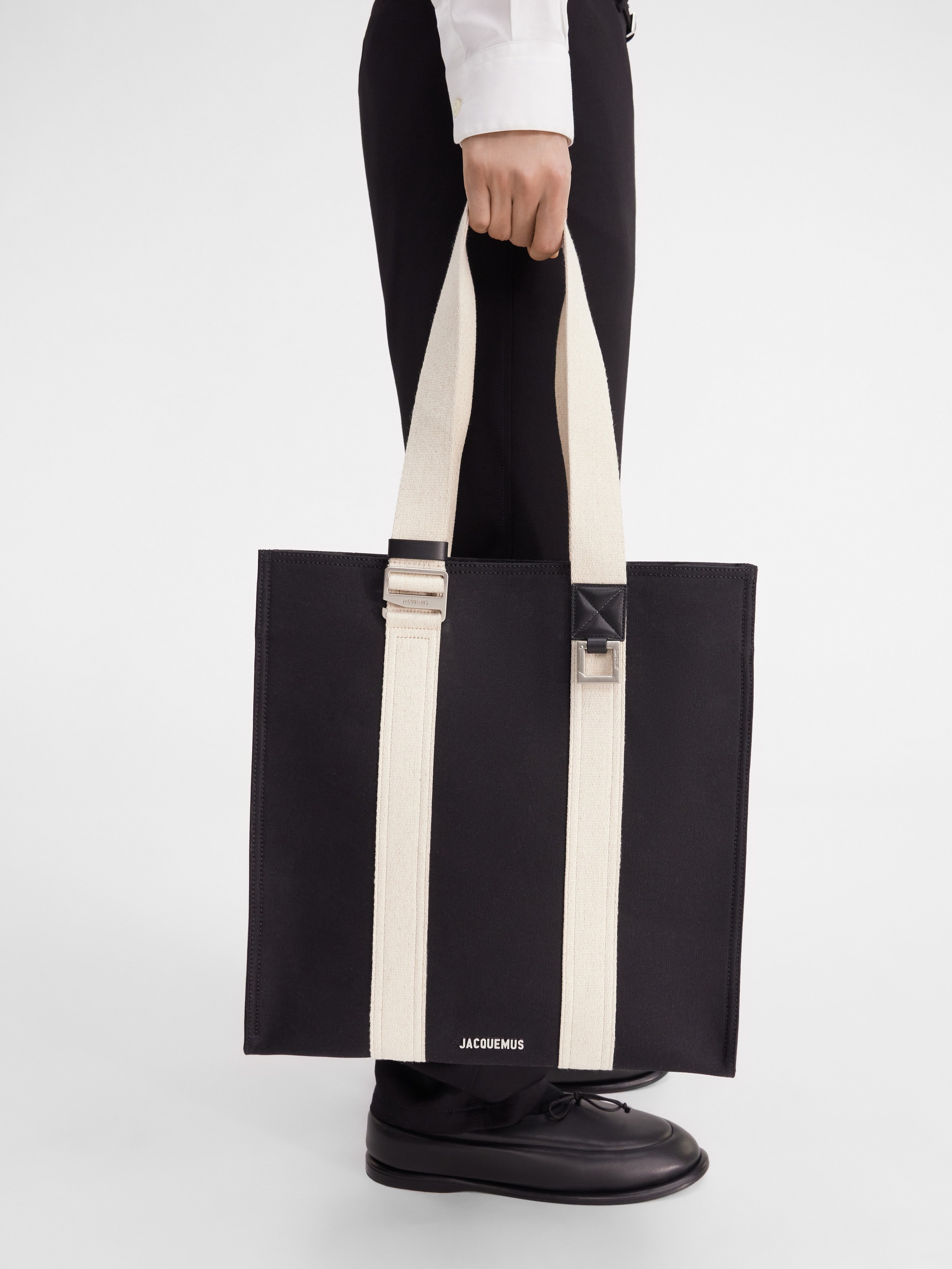 Le Cabas Cuerda Canvas Tote Bag in White - Jacquemus