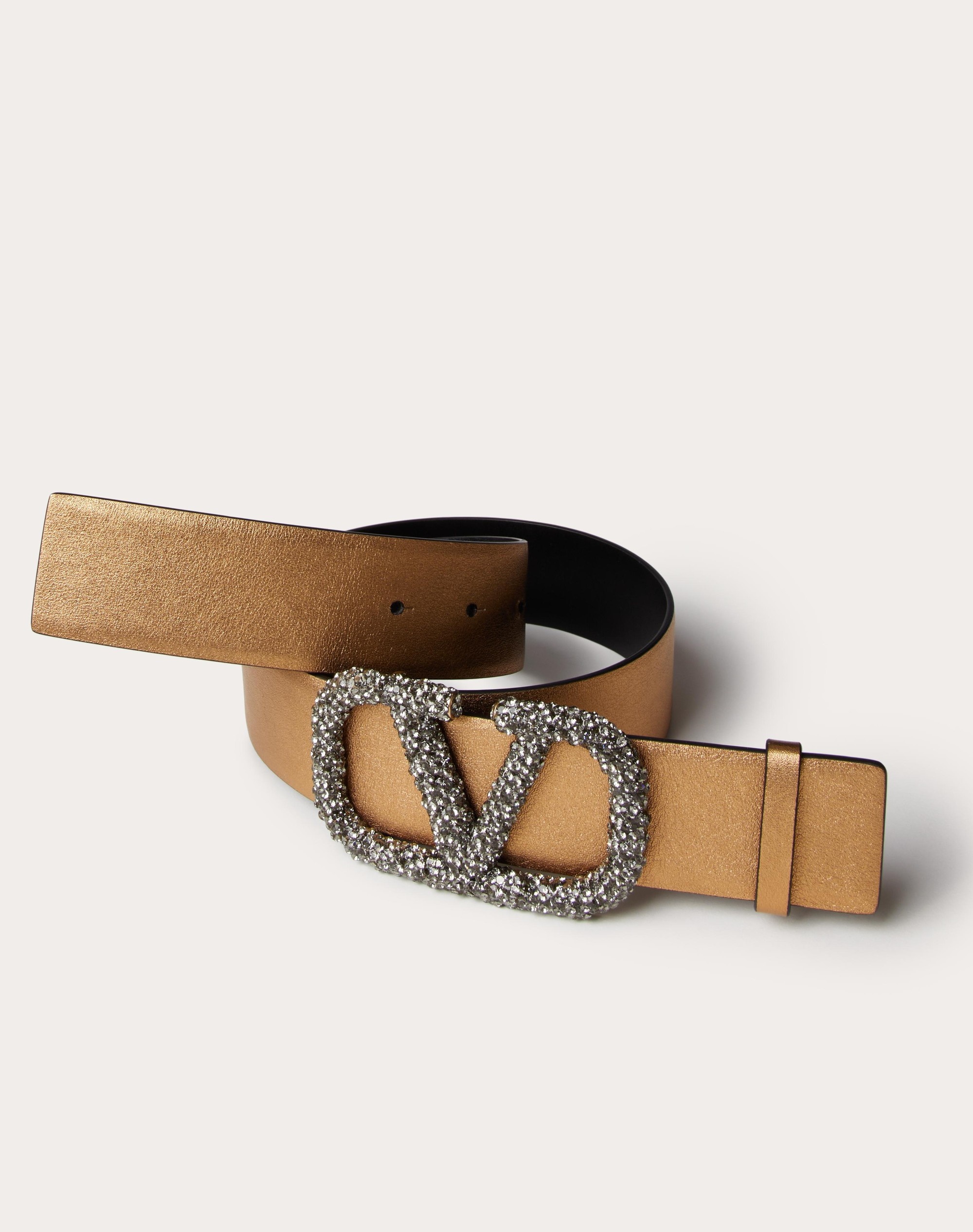 VLOGO SIGNATURE REVERSIBLE BELT IN METALLIC SHINY CALFSKIN 40 MM - 2