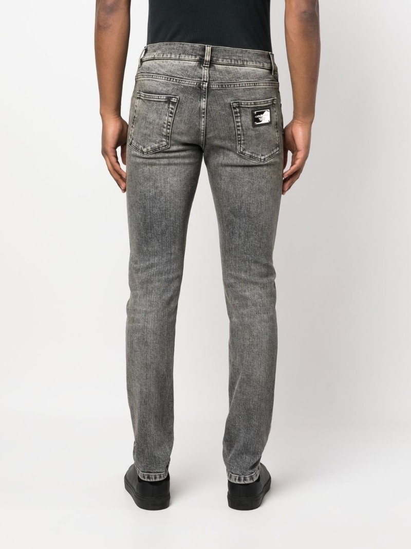 logo-plaque jeans - 4