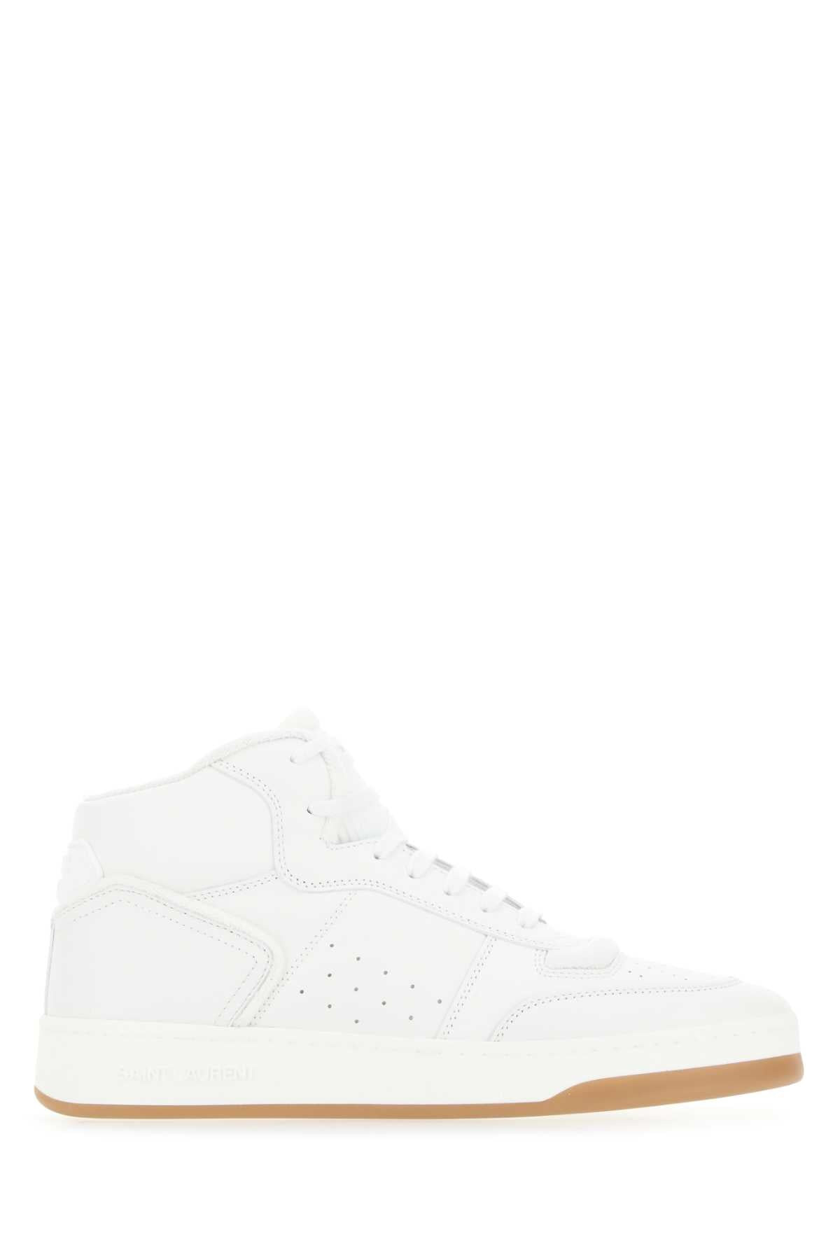 Saint Laurent Men White Leather Sl/80 Sneakers - 1