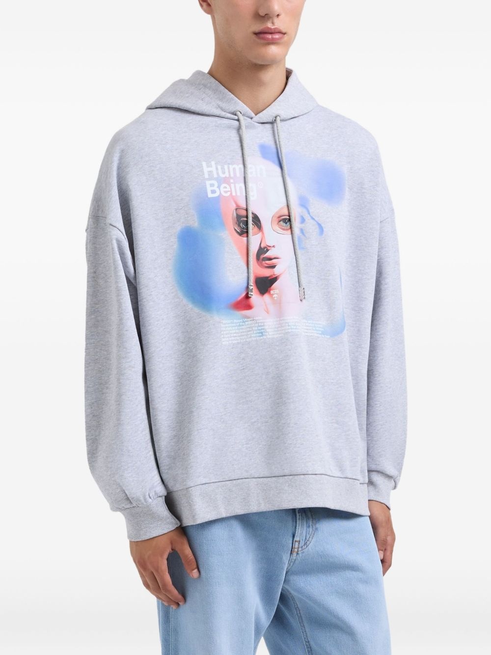 graphic-print cotton hoodie - 4