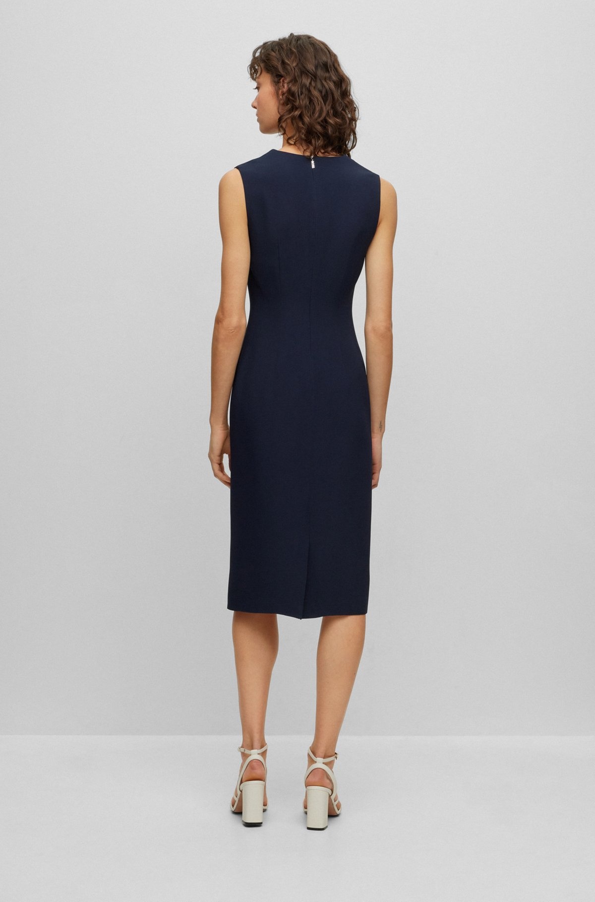 SLIM-FIT BUSINESS DRESS WITH FEATURE NECKLINE - 4
