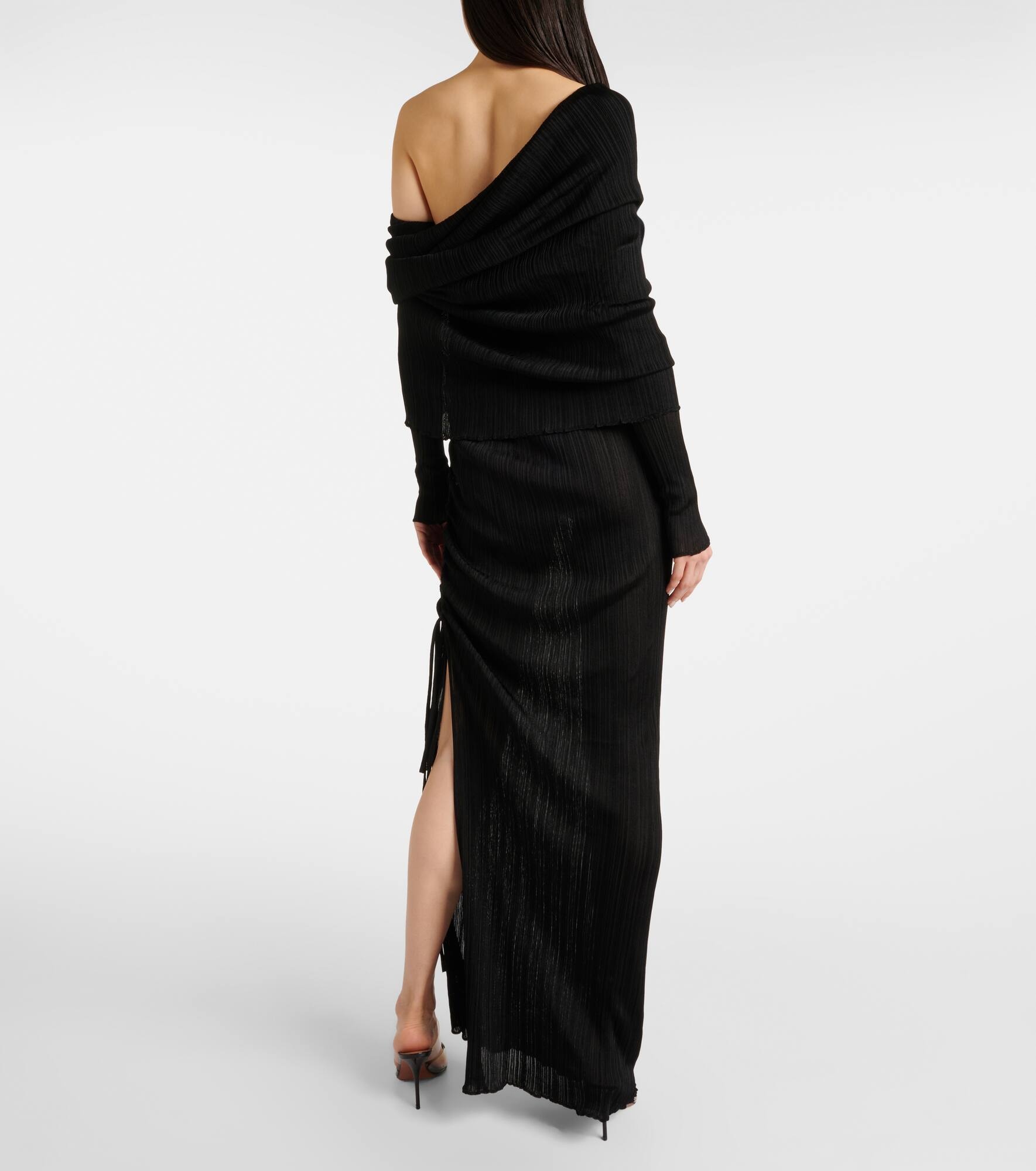 Draped off-shoulder maxi dress - 3