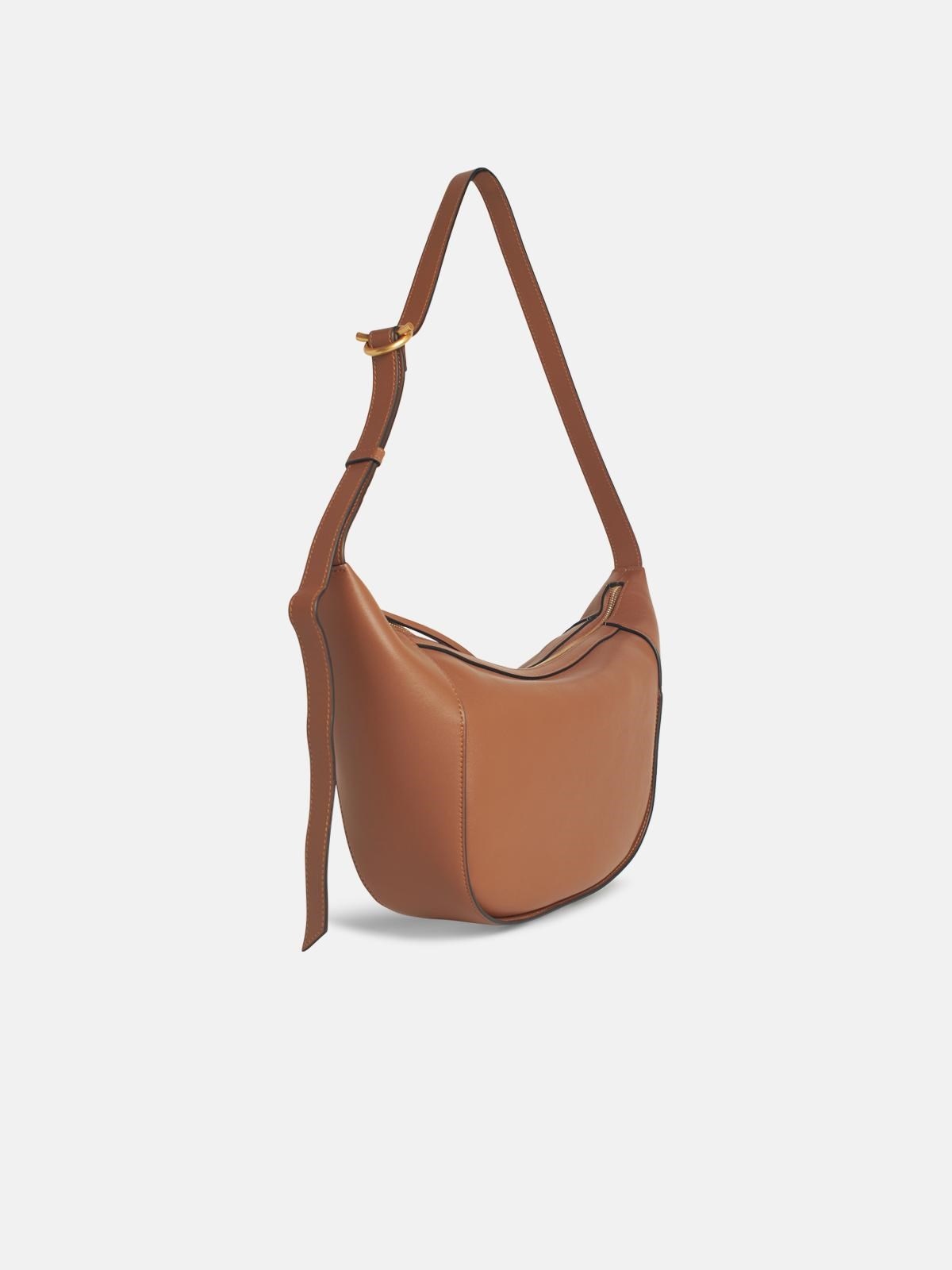 'MAGGIE' BROWN LEATHER CROSSBODY BAG - 2
