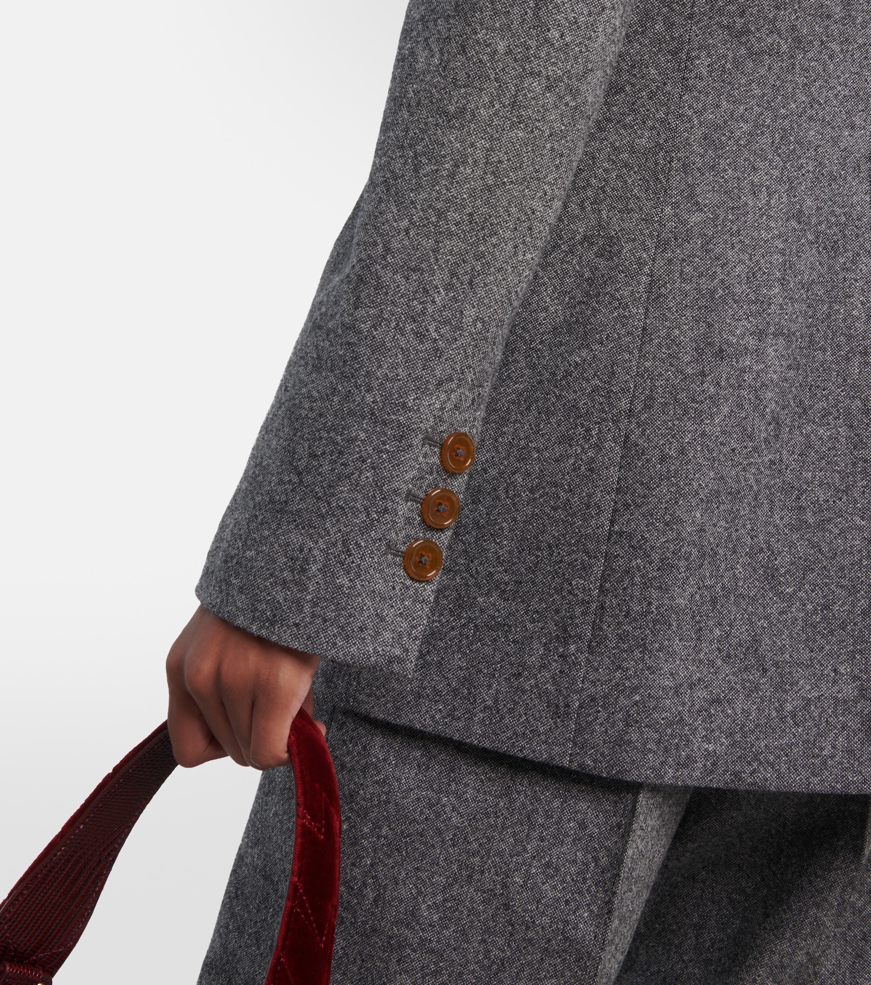 Wool-blend double breasted blazer - 5