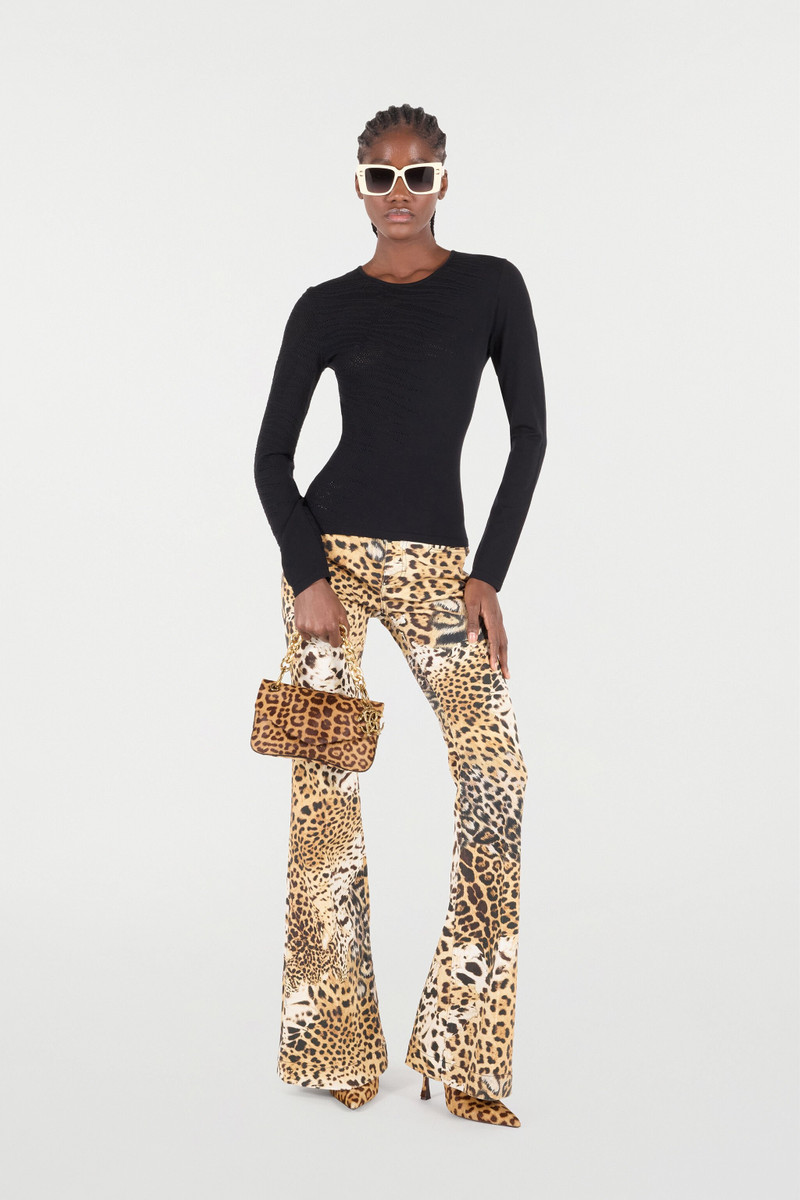 Roberto Cavalli Sweater With Openwork Tiger Skin Pattern outlook