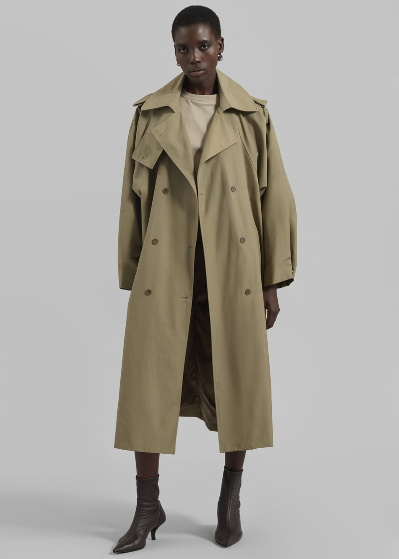 Davos Trench Coat - Pale Olive 5