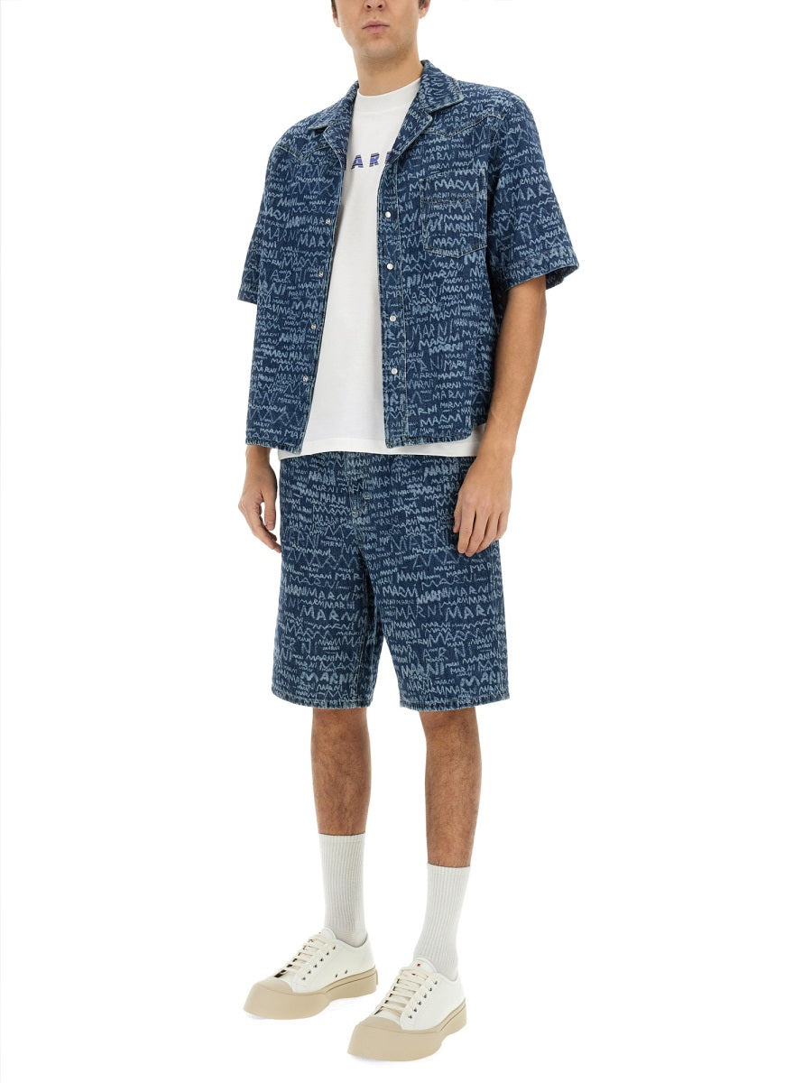 Marni Men Denim Bowling Shirt - 2