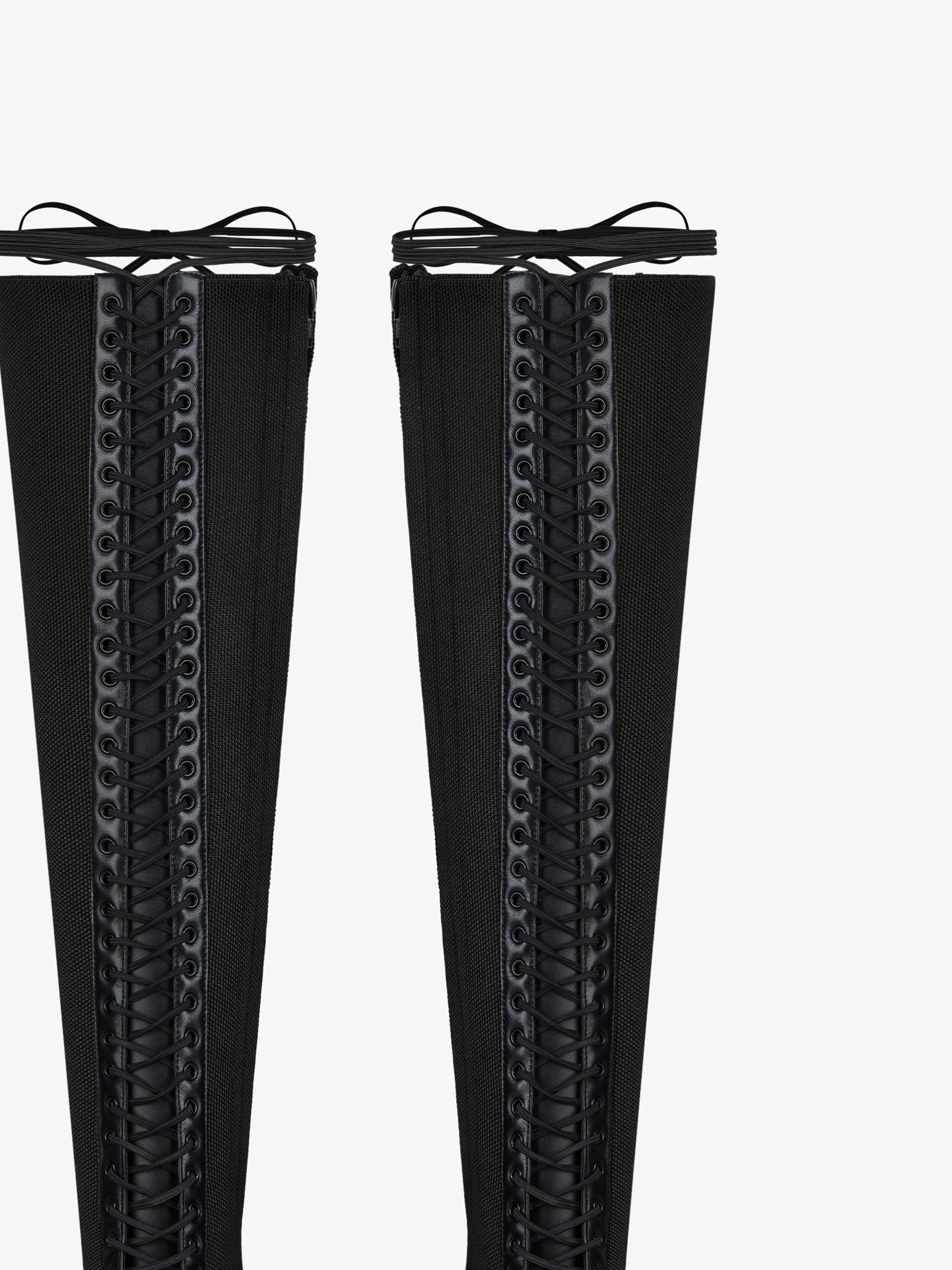 SHOW HIGH BOOTS IN KNIT AND LEATHER - 6