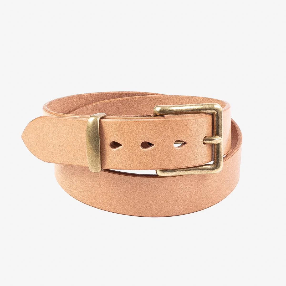 HEAVY DUTY "TOCHIGI" LEATHER BELT - NATURAL - 1