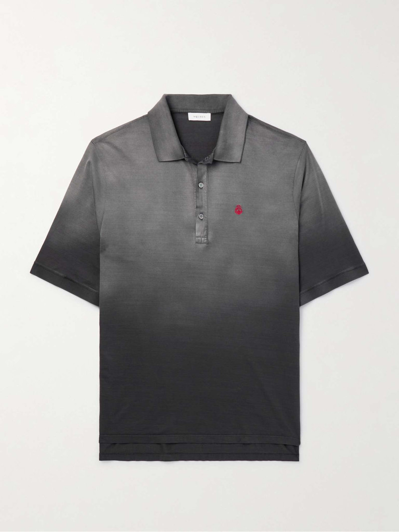 Logo-Embroidered Dégradé Cotton-Jersey Polo Shirt - 1