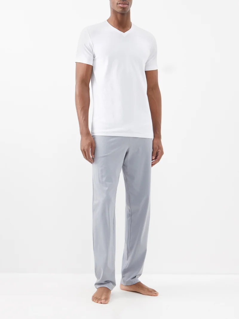 Pack of two Daily Comfort V-neck stretch-cotton T-shirts - 3
