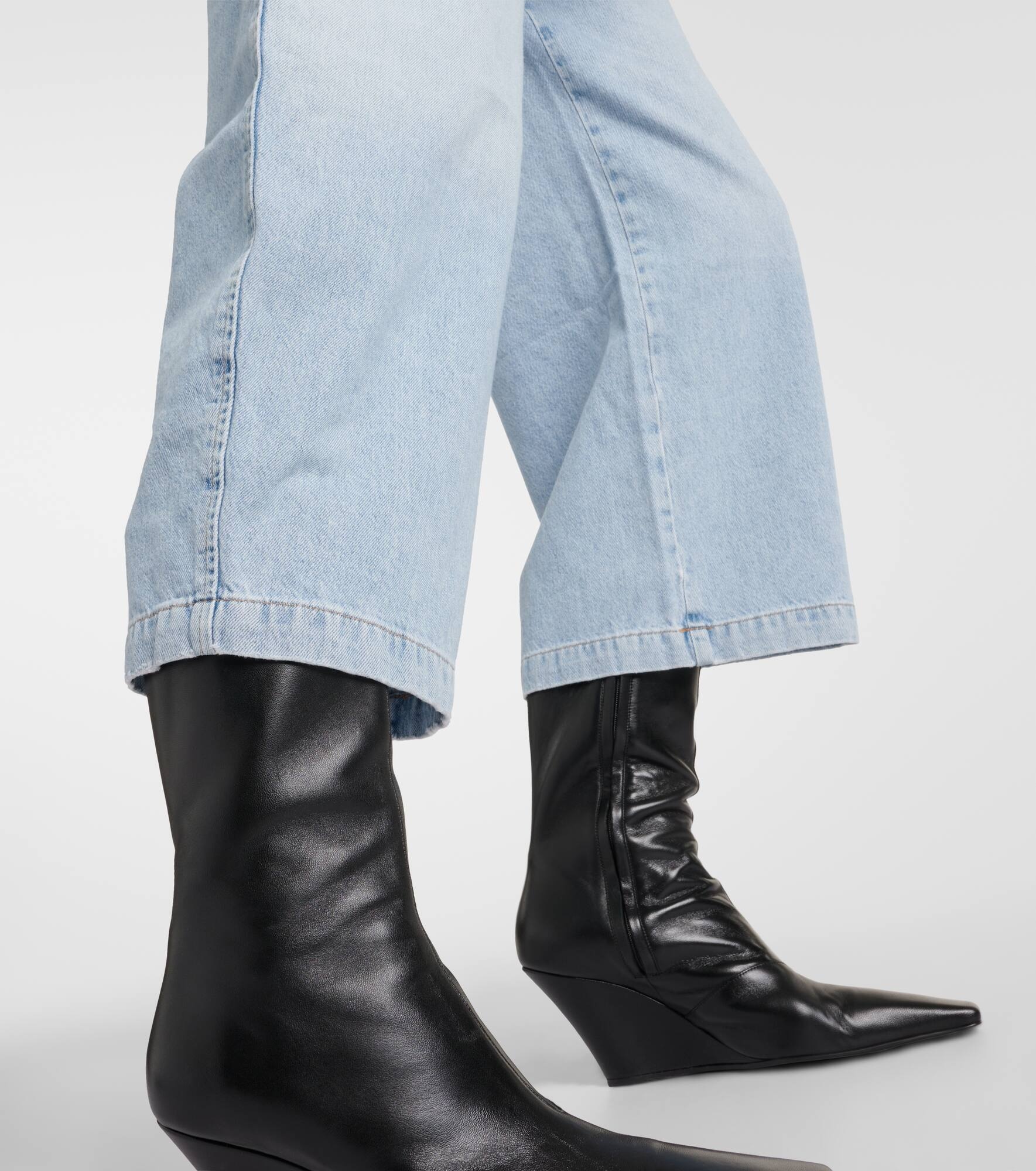 Payton high-rise twill wide-leg pants - 5