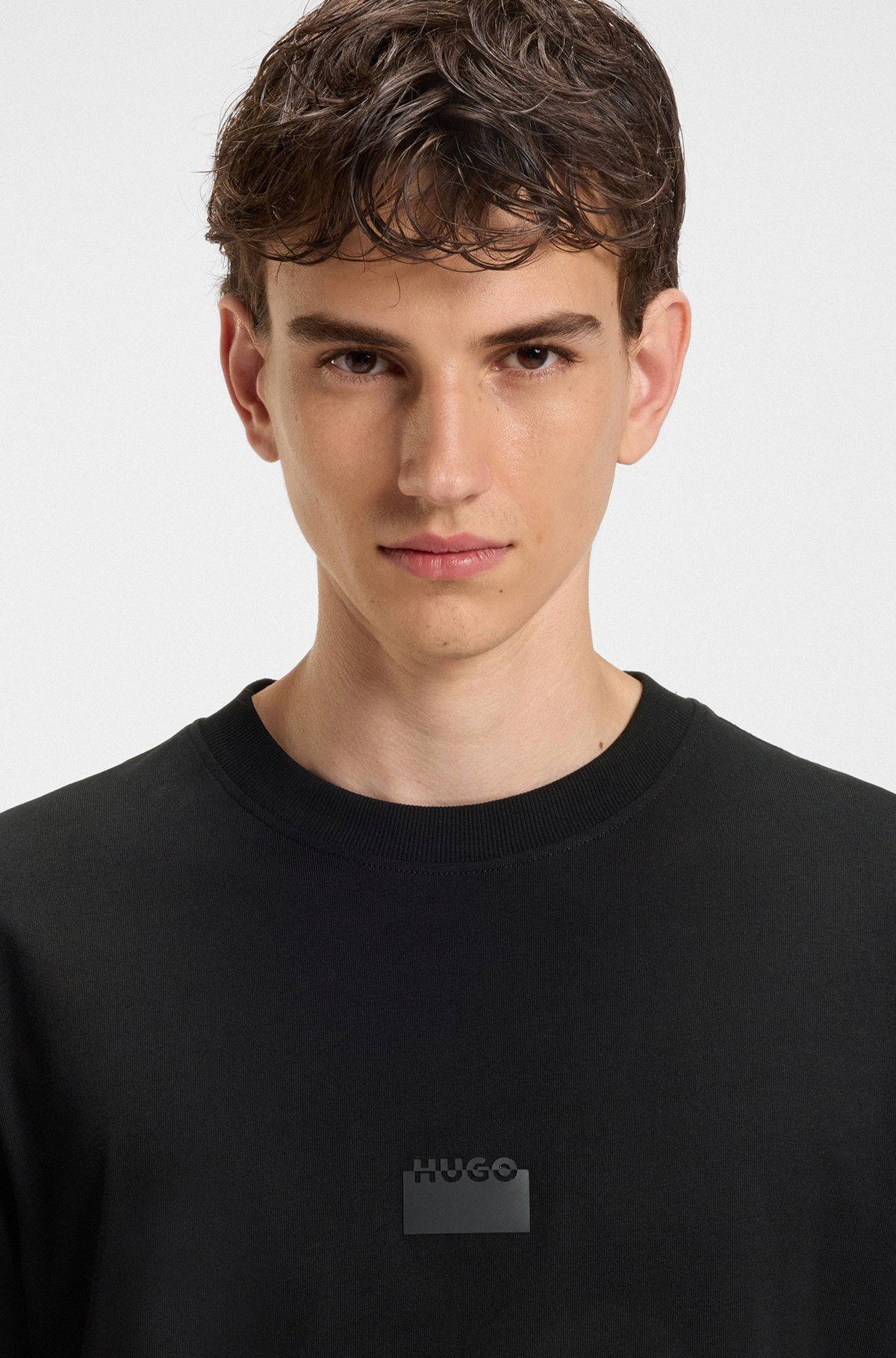 COTTON-JERSEY T-SHIRT WITH SPLIT LOGOS - 3