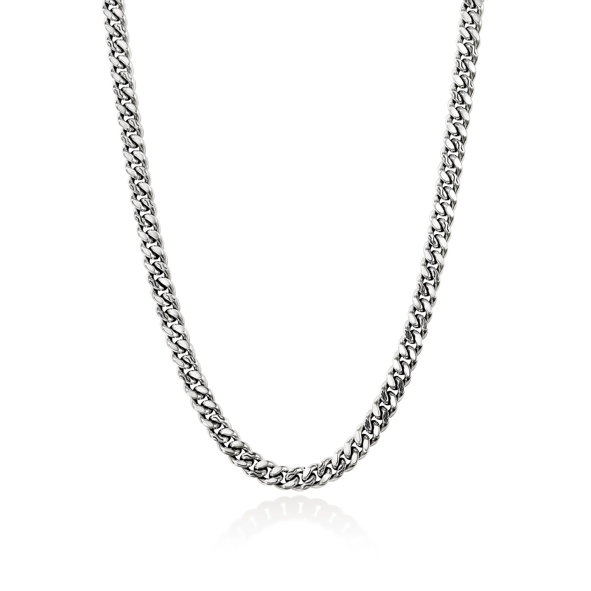 Curb Chain Necklace, Sterling Silver, 7MM - 1