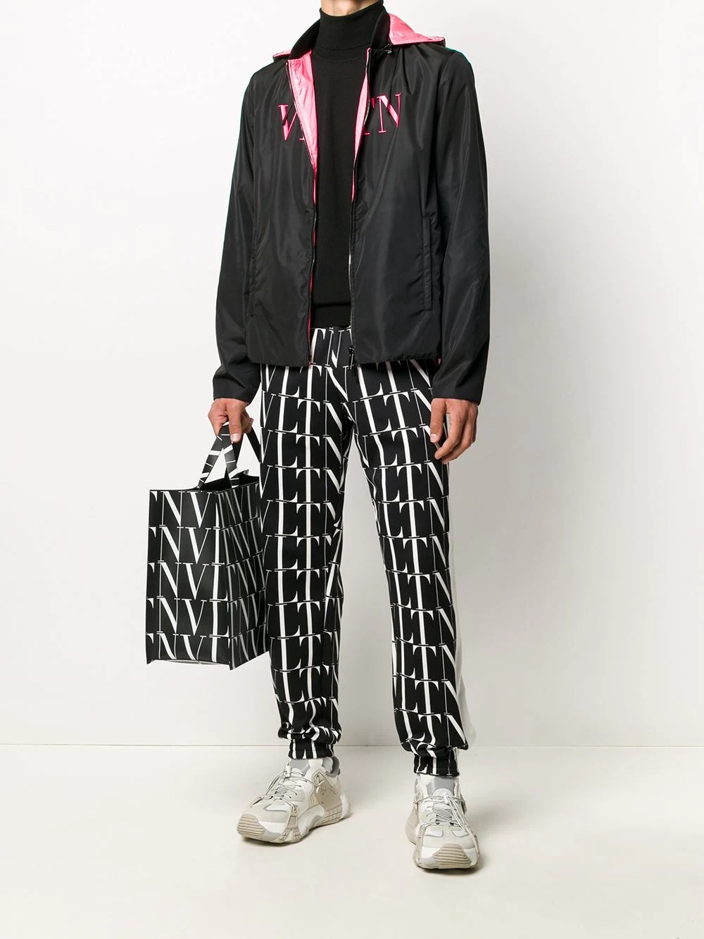 VLTN print reversible windbreaker - 2