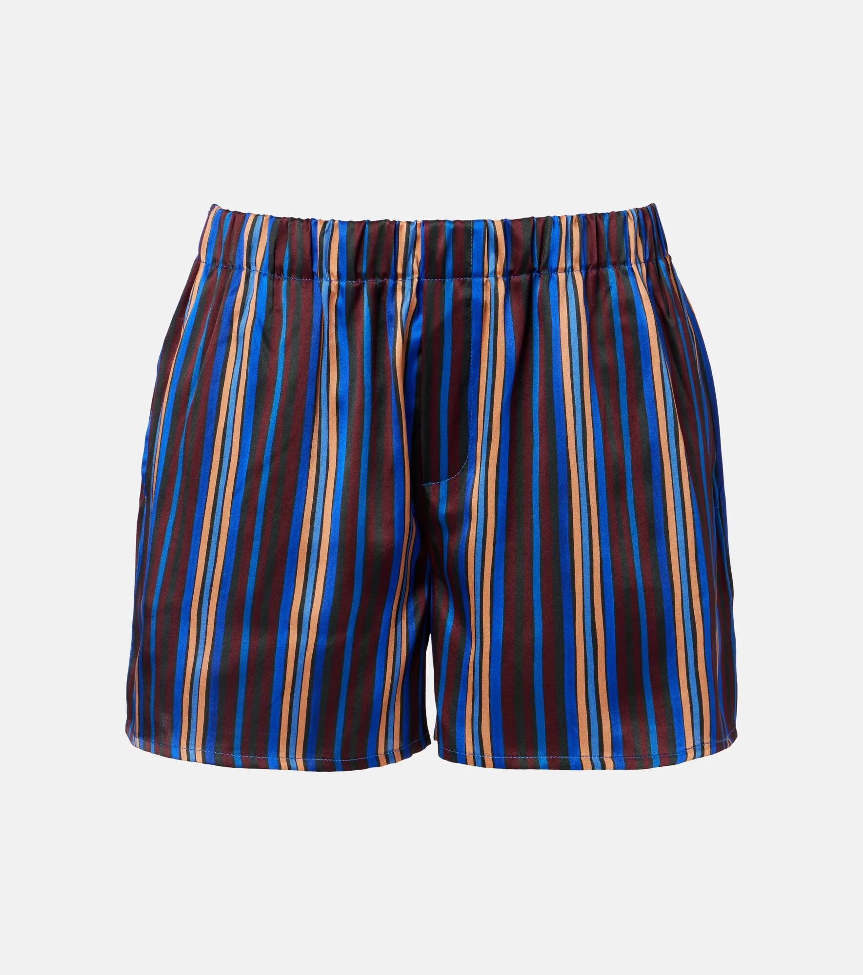 Franca striped silk charmeuse pajama shorts - 1