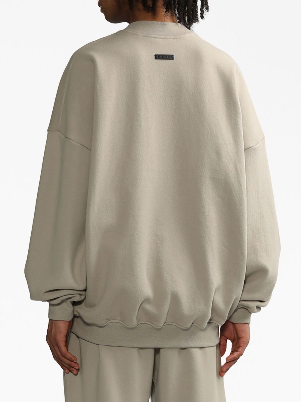 logo-embroidered long-sleeved cotton sweatshirt - 4