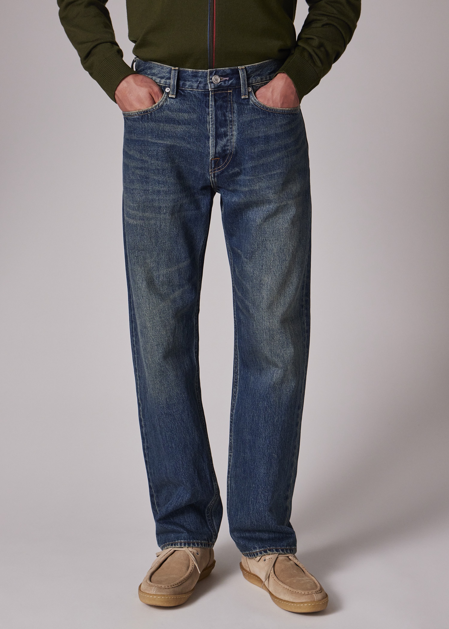 Straight-Fit Vintage-Wash Jeans - 5