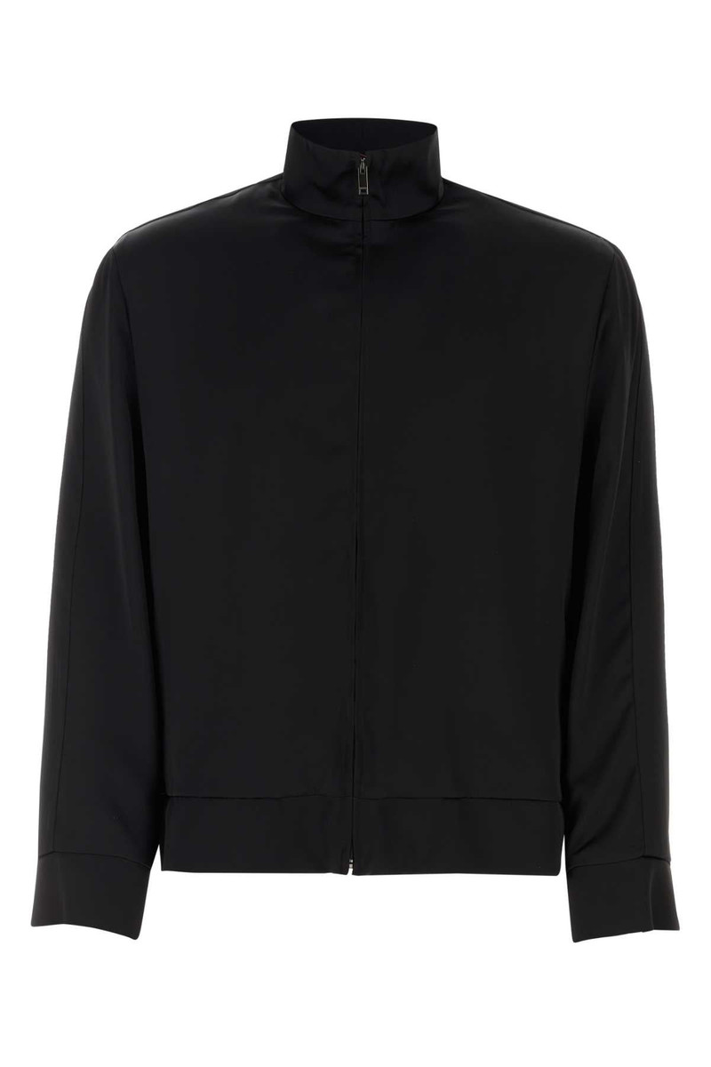Valentino Garavani Men Black Satin Sweatshirt - 1