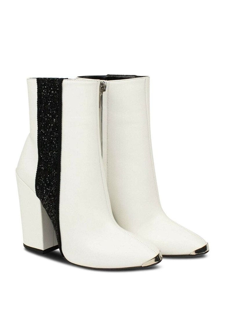 glitter-stripe leather boots 3
