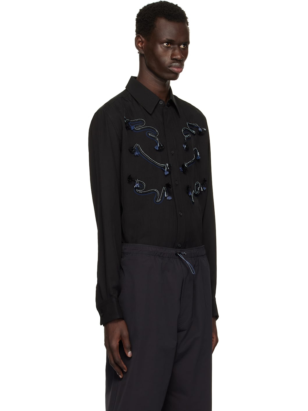Black Acetate Twill Shirt - 2