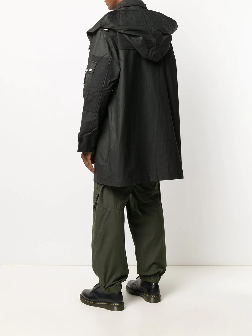 flap-pocket hooded parka coat - 4